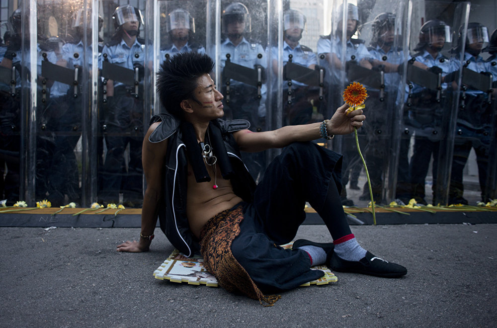 Peaceful protester, Miguel Candela, Spain