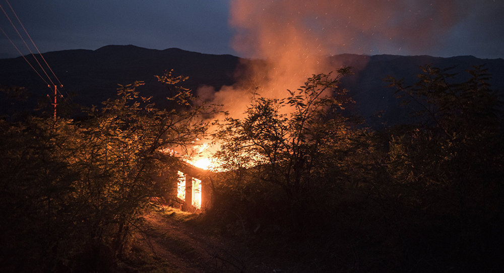 Paradise Lost. A burning house in the Kelbajar region of Nagorno-Karabakh. According to the peace agreement between Armenia and Azerbaijan, the Kelbajar region came under the control of the Azerbaijani authorities. Some residents set fire to their homes before leaving for Armenia.