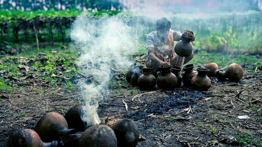 Buring the pots