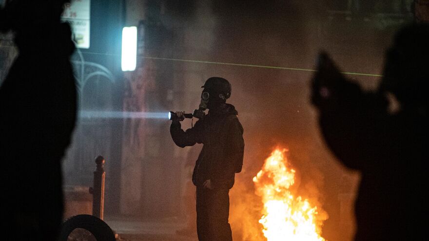 The face of a “peaceful” protest