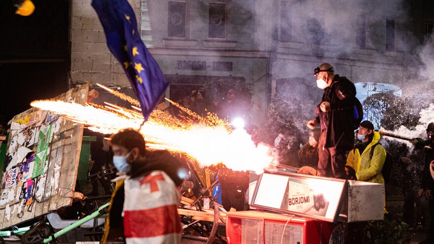 The face of a “peaceful” protest