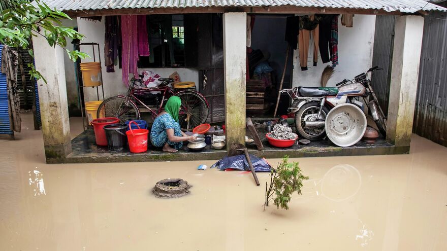 Washing in Floodwater