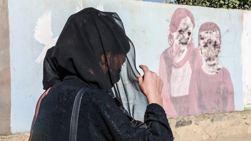 Defaced mural